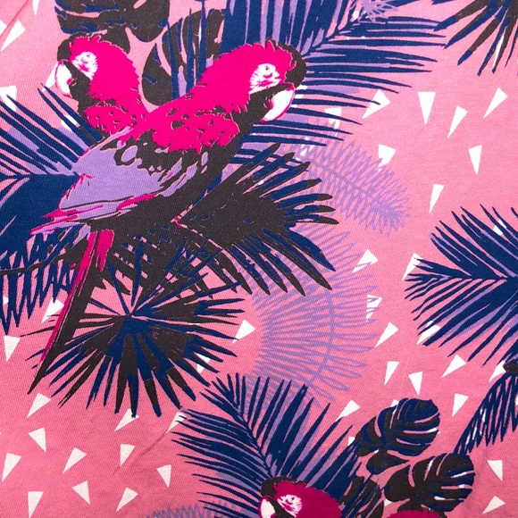 Tequila Sunrise Pink Parrot Tropical Sleeveless Dress XS - Picture 4 of 5
